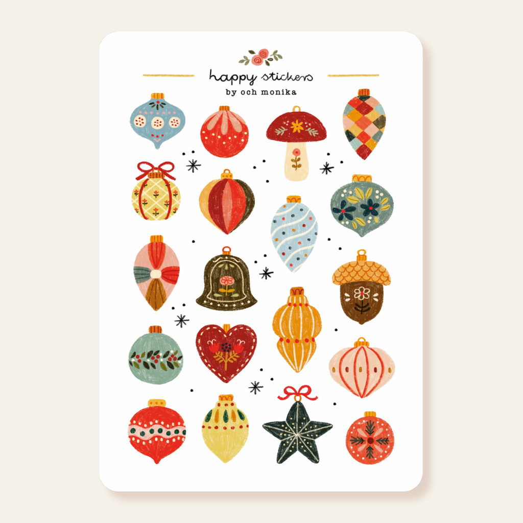 Christmas Baubles -tarra-arkki