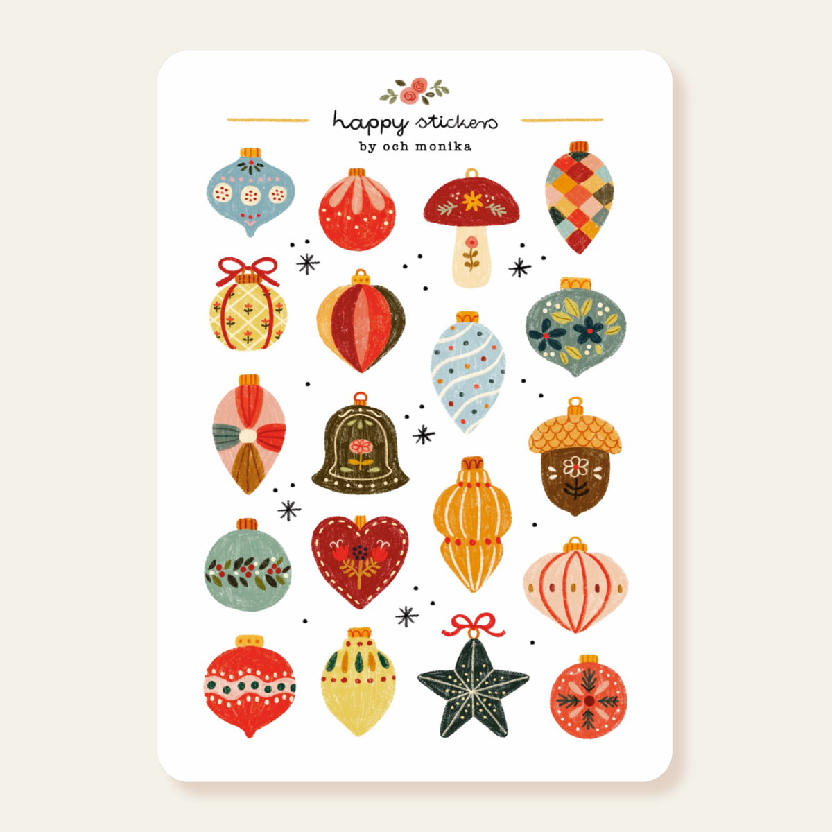 Christmas Baubles -tarra-arkki