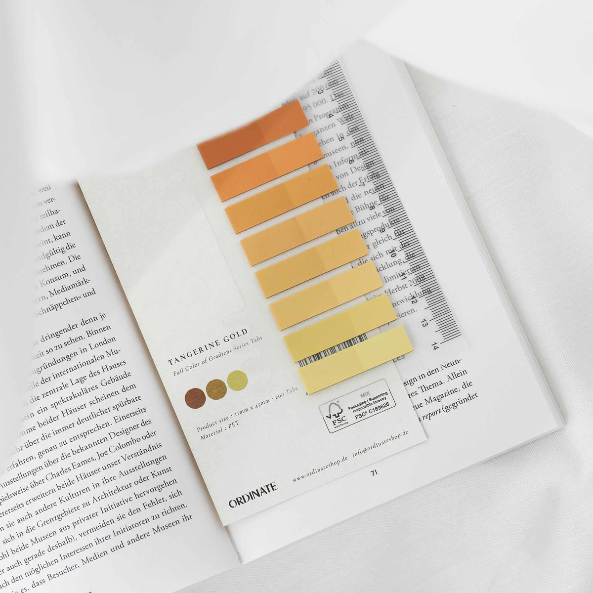 Muistilappusetti / sivumerkit – Tangerine Gold