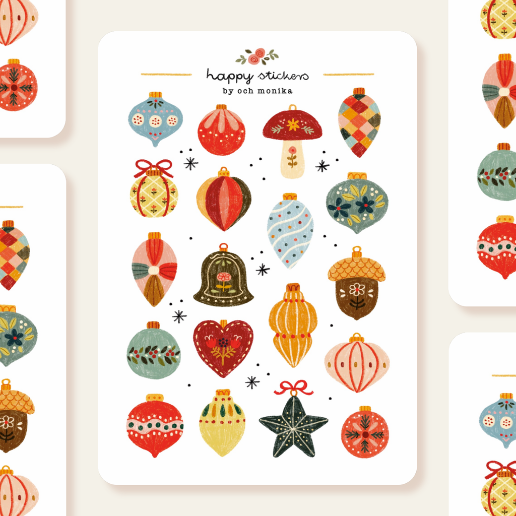 Christmas Baubles -tarra-arkki