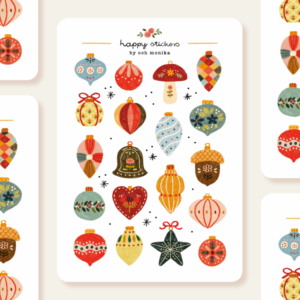 Christmas Baubles -tarra-arkki