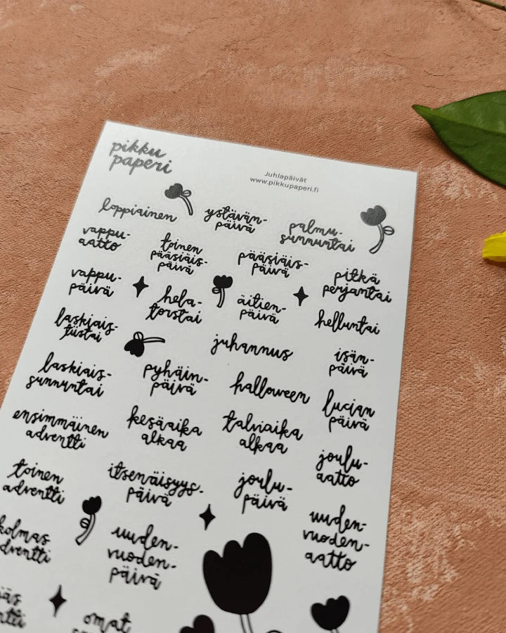 Juhlapäivät -tarra-arkki