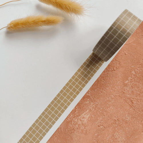 Beige ruudukko -washiteippi