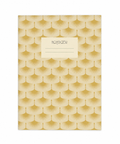Keltainen Art deco -vihko (A5, ruudullinen)