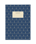 Sininen Art deco -vihko (A5, ruudullinen)
