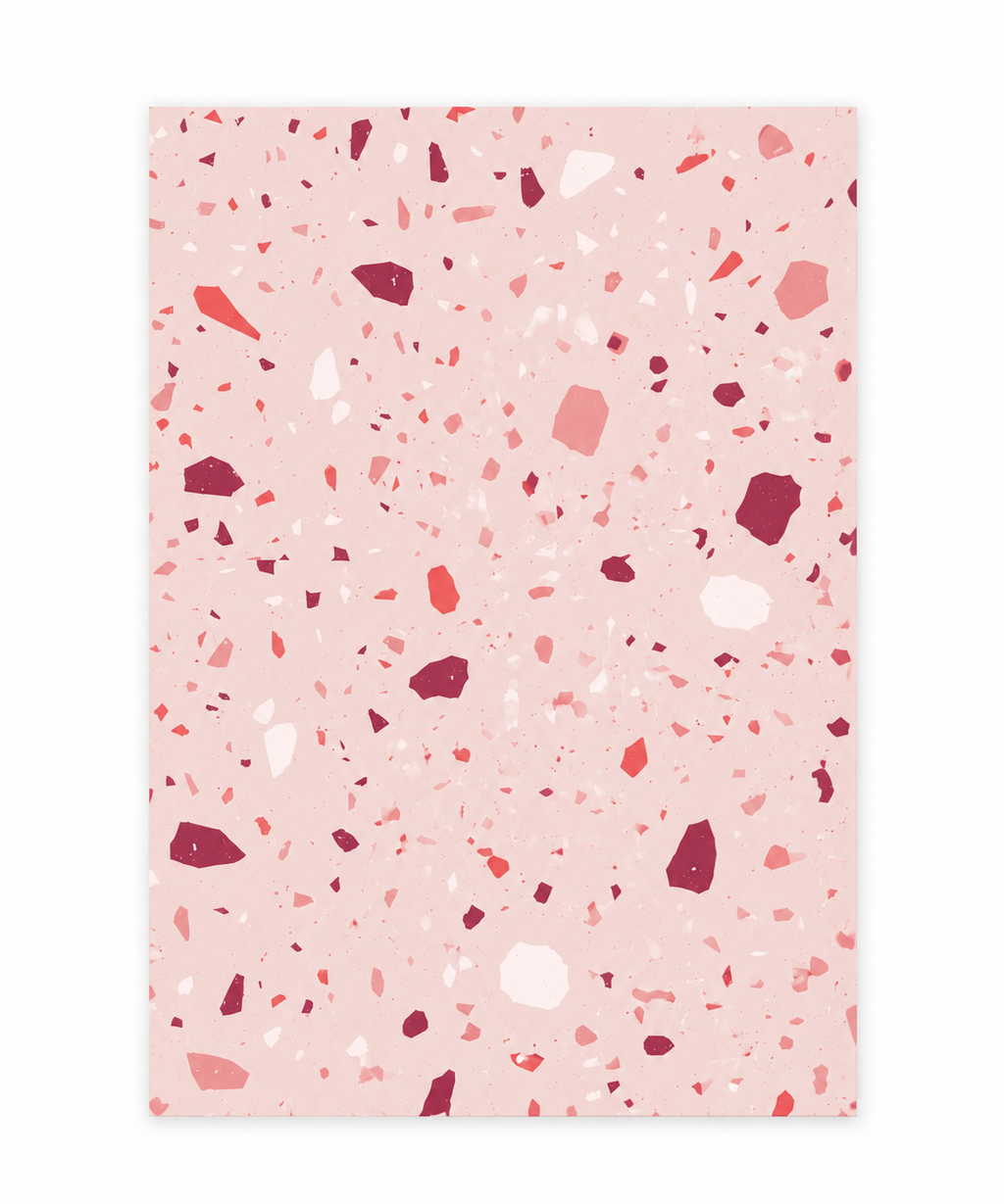 Terrazzo-vihko (vaaleanpunainen, A5, ruudullinen)
